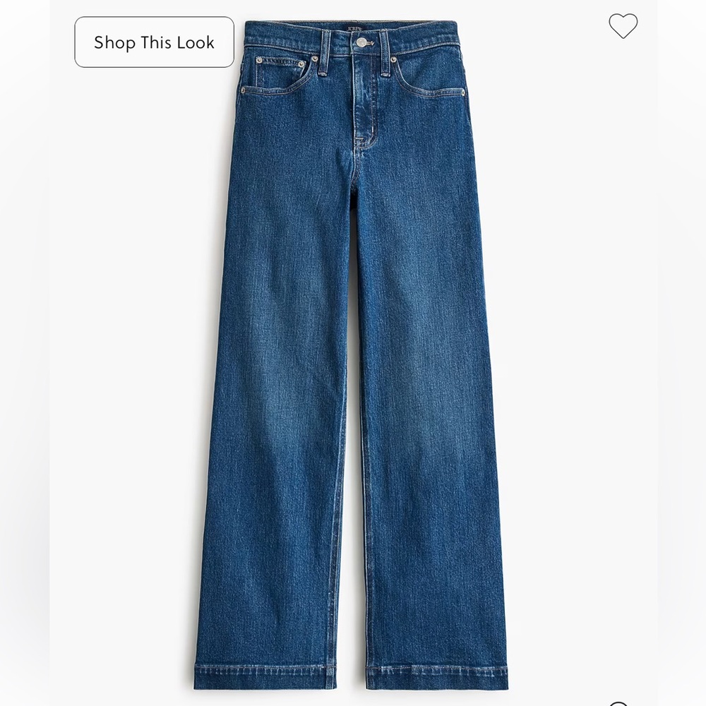 J. Crew NWT Wide Leg Jeans in Navy Shadow 28 Petite